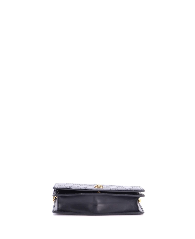 Pre-Owned Gucci Crystal Cat Wallet on Chain Guccissima Leather