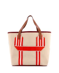 Pre-Owned HERMES Pursangle Tote Canvas with Leather