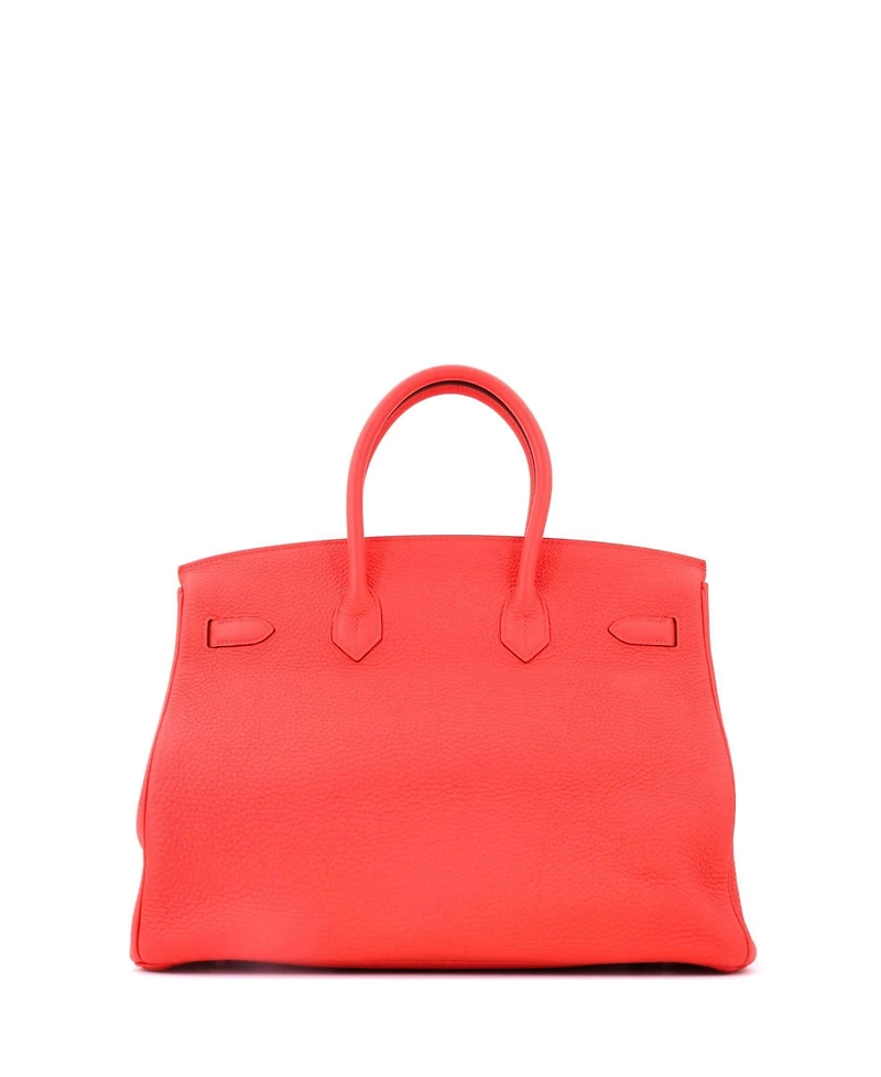 Pre-Owned Hermes Birkin 35 Handbag Orange Togo with Palladium Hardware