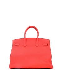 Pre-Owned Hermes Birkin 35 Handbag Orange Togo with Palladium Hardware