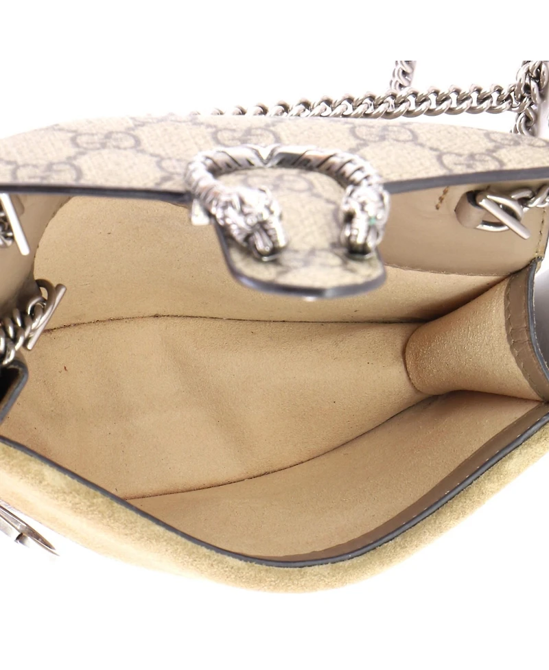 Pre-Owned Gucci Super Mini Dionysus Bag Gg Coated Canvas
