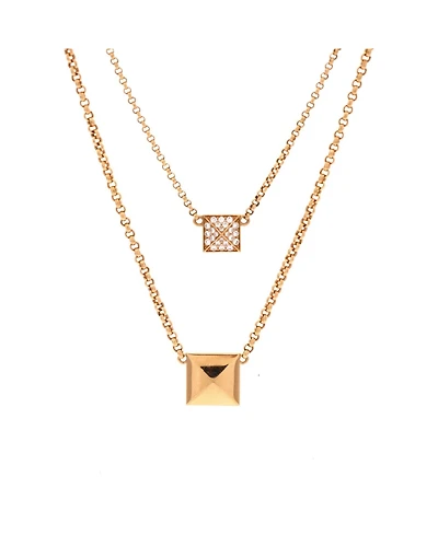 Pre-Owned HERMES Clou d'H Double Pendant Necklace