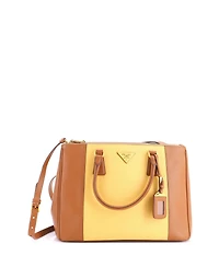 Pre-Owned Prada Medium Bicolor Double Zip Lux Tote Saffiano Leather