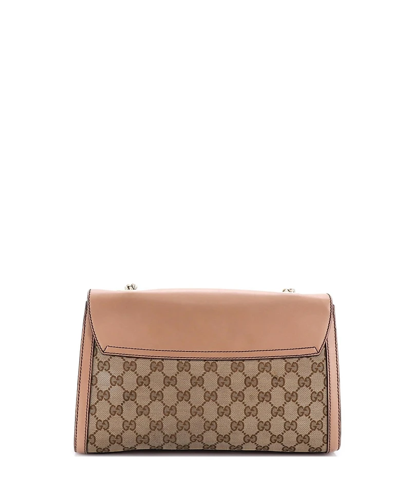 Pre-Owned Gucci Medium Emily Chain Flap Shoulder Bag Gg Canvas and Leather