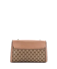 Pre-Owned Gucci Medium Emily Chain Flap Shoulder Bag Gg Canvas and Leather