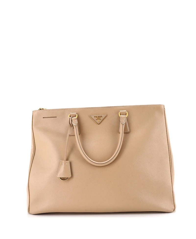 Pre-Owned Prada Xl Double Zip Lux Tote Saffiano Leather
