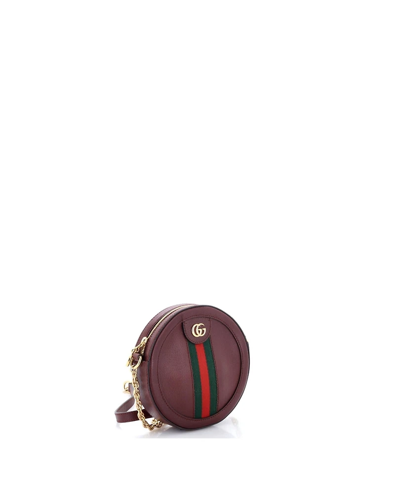 Pre-Owned Gucci Mini Ophidia Round Shoulder Bag Leather