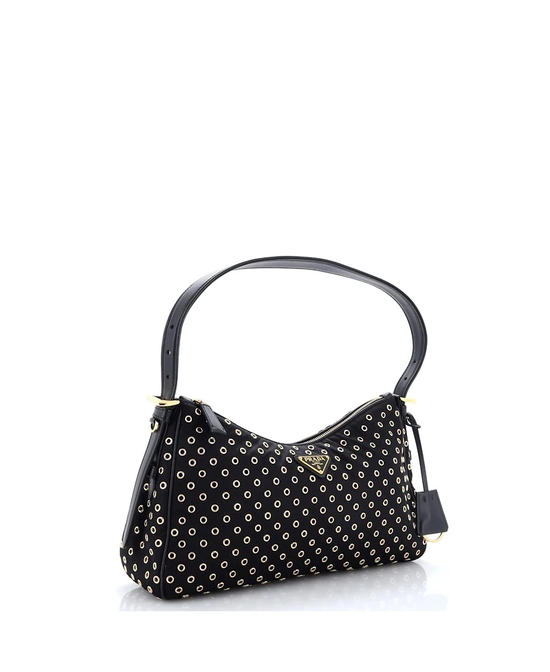 Pre-Owned Prada Medium Aimee Shoulder Bag Re-Nylon with Grommets