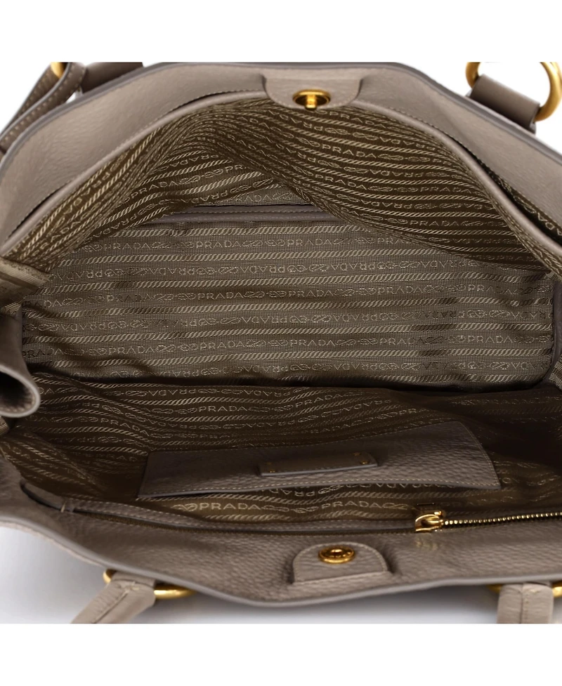 Pre-Owned Prada Large Side Zip Shopper Tote Vitello Daino