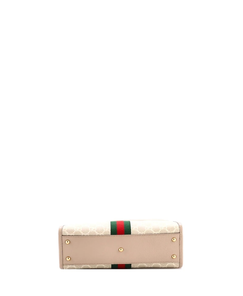 Pre-Owned Gucci Small Ophidia Cut Out Handle Bag Gg Coated Canvas with Leather