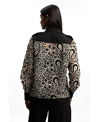 Karen Millen Women's Cutwork Detail Long Sleeve Shirt