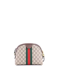 Pre-Owned Gucci Small Ophidia Dome Shoulder Bag Gg Coated Canvas