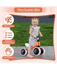 Toddler Balance Bike with 4-Wheel Design for Stability and Easy Riding