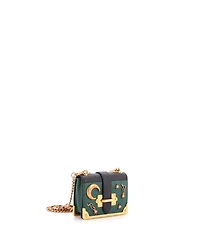 Pre-Owned Prada Micro Cahier Crossbody Bag Embellished Leather