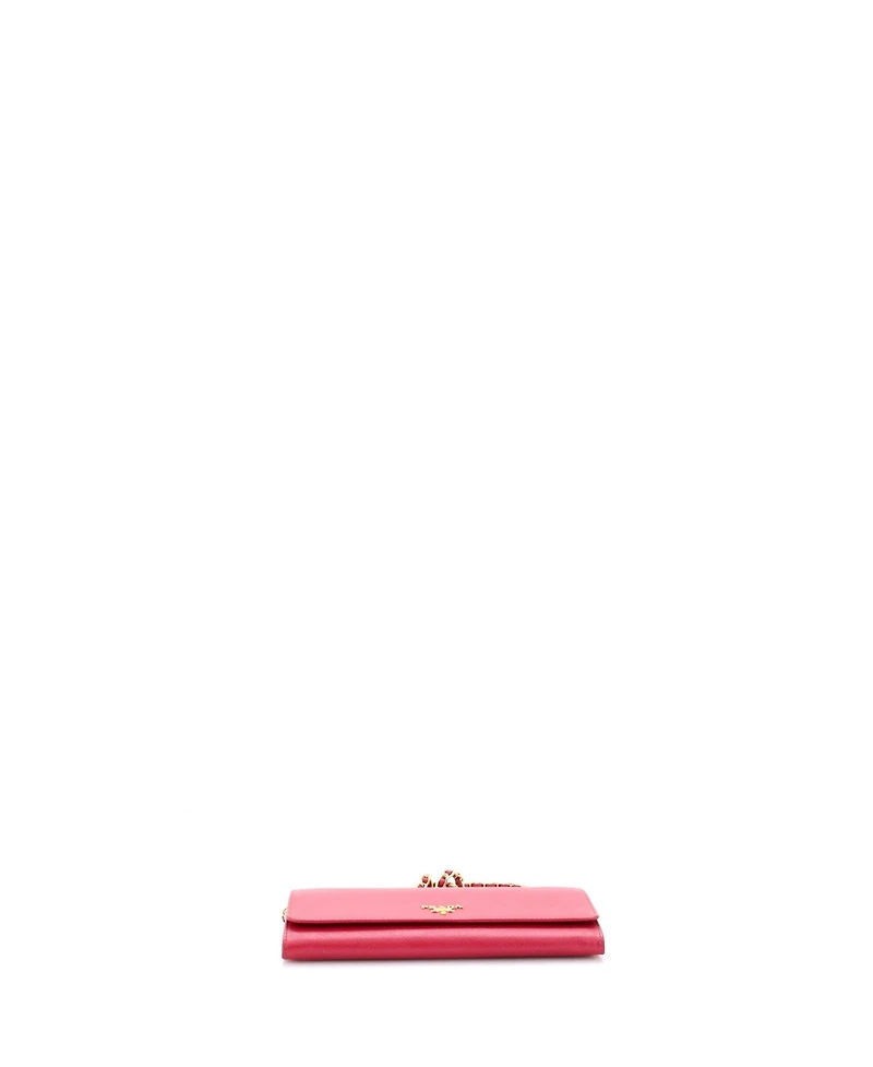 Pre-Owned Prada Wallet on Chain Saffiano Leather