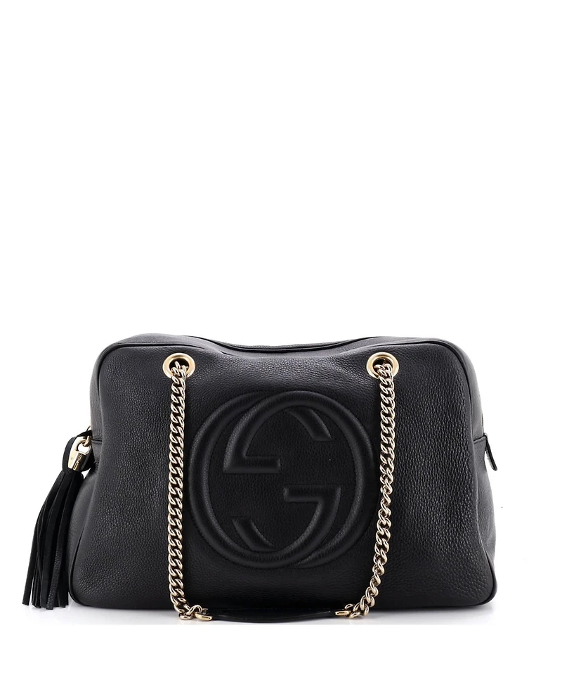 Pre-Owned Gucci Medium Soho Chain Zip Shoulder Bag Leather