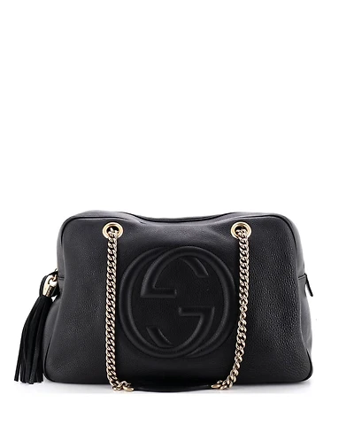 Pre-Owned Gucci Medium Soho Chain Zip Shoulder Bag Leather