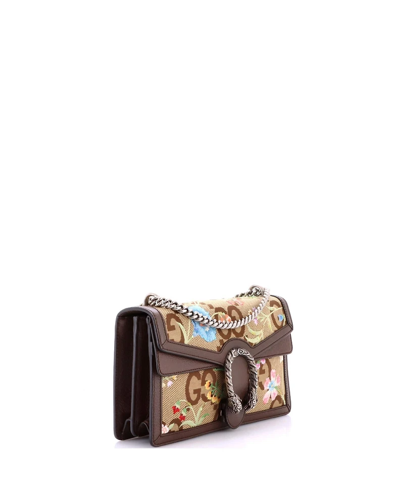 Pre-Owned Gucci Small Dionysus Bag Embroidered Jumbo Gg Canvas