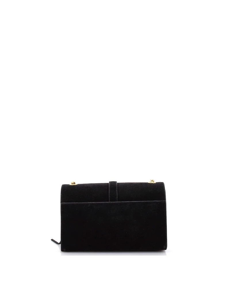 Pre-Owned Saint Laurent Small Classic Monogram Fringe Crossbody Bag Suede