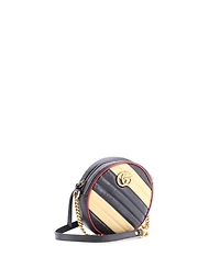 Pre-Owned Gucci Mini Gg Marmont Round Shoulder Bag Diagonal Quilted Leather