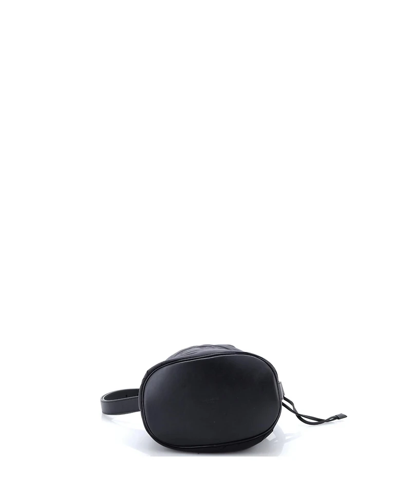 Pre-Owned Saint Laurent Rive Gauche Drawstring Bucket Bag Padded Nylon