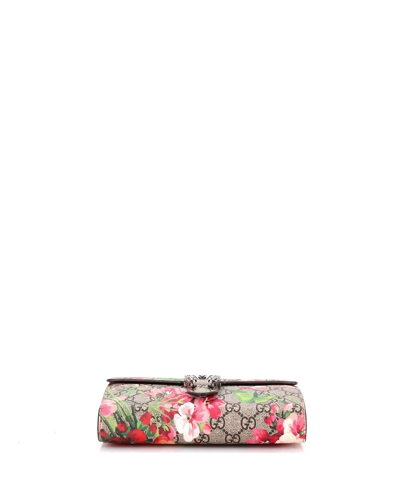 Pre-Owned Gucci Small Dionysus Chain Wallet Blooms Print Gg Coated Canvas