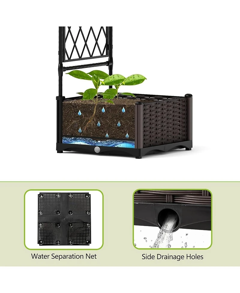 gaomon 90.5" Garden Arbor, with Planter Boxes, Metal Arch Trellis for Climbing Plants