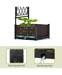 gaomon 90.5" Garden Arbor, with Planter Boxes, Metal Arch Trellis for Climbing Plants