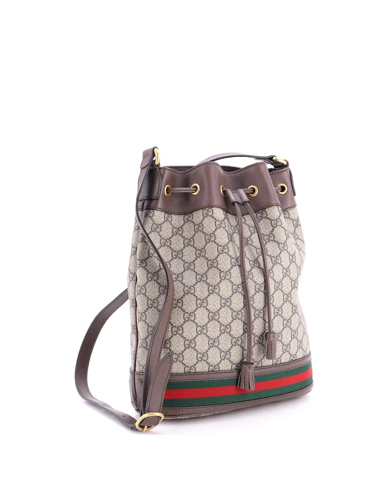Pre-Owned Gucci Medium Ophidia Bucket Bag Gg Coated Canvas