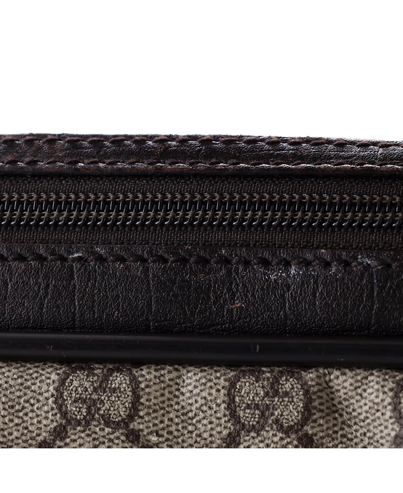 Pre-Owned Gucci Large Front Zip Camera Bag Gg Coated Canvas