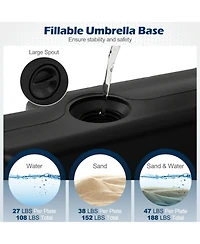 Sugift 4-Piece Cantilever Offset Patio Umbrella Base 188 lb Stackable Weight Plates
