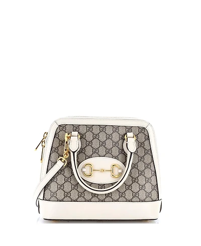 Pre-Owned Gucci Small Horsebit 1955 Top Handle Bag Gg Coated Canvas with Leather
