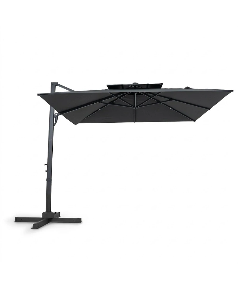 Sugift 10 ft Cantilever Patio Umbrella with 360 Rotation Air Vent and Eight Ribs