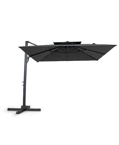 Sugift 10 ft Cantilever Patio Umbrella with 360 Rotation Air Vent and Eight Ribs
