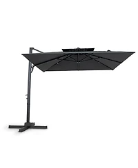 Sugift 10 ft Cantilever Patio Umbrella with 360 Rotation Air Vent and Eight Ribs