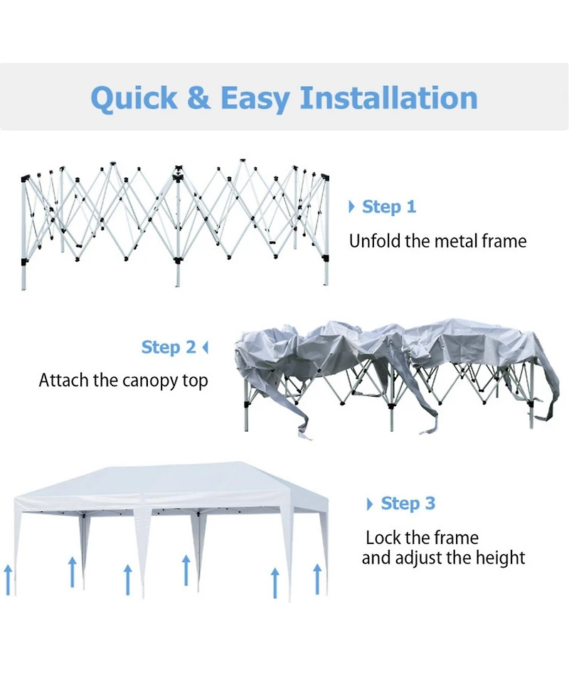 Sugift 10 x 20 Feet Pop Up Canopy Tent with Carry Bag for Party Bbq