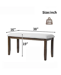 sumyeg Upholstered Bedroom Bench with Padded Seat and Solid Wood Legs for Entryway or Dining Room