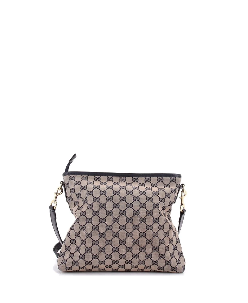 Pre-Owned Gucci Small Front Pocket Web Messenger Gg Canvas