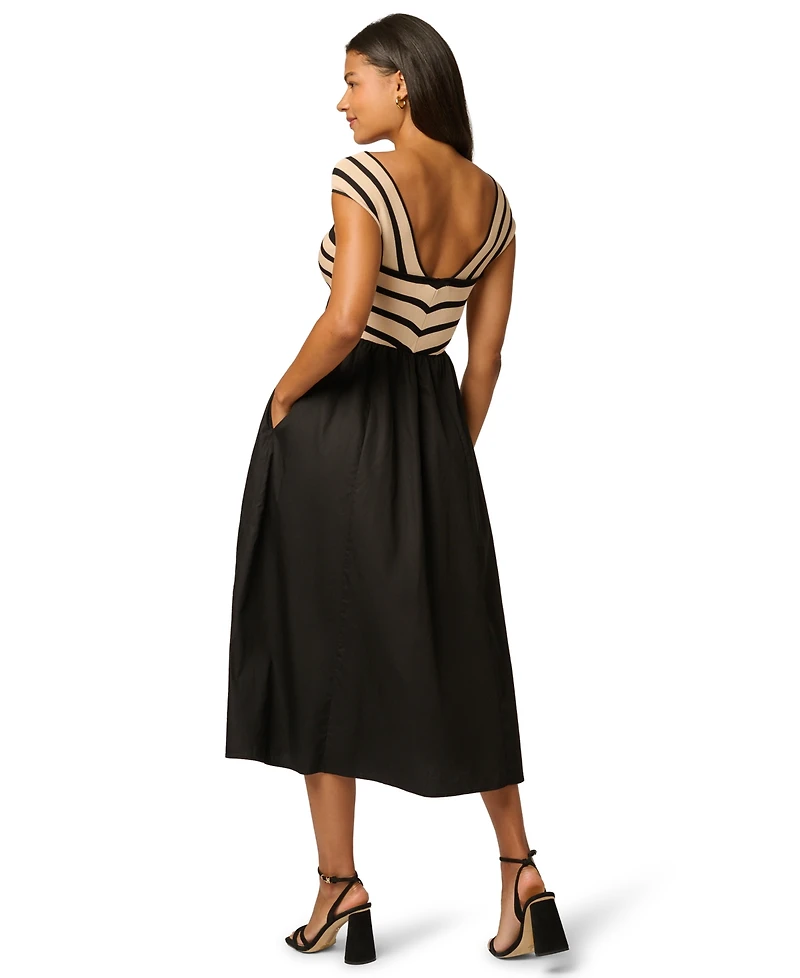 Adrianna Women's Halter-Neck Stretch Midi Dress