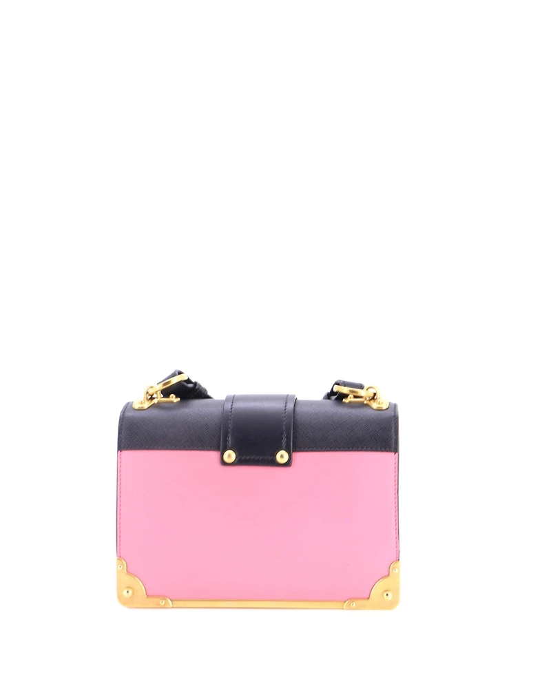 Pre-Owned Prada Small Cahier Crossbody Bag Leather and Saffiano Leather