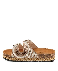 Patrizia Women's Pearline Pearl & Crystal Beaded Slide Wedge Sandals