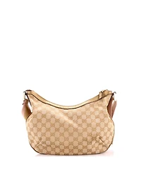 Pre-Owned Gucci Medium Saddle Zip Messenger Bag Gg Canvas with Leather