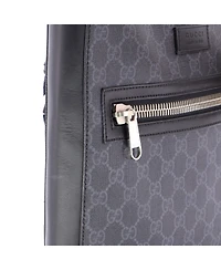 Pre-Owned Gucci Medium Web Strap Front Zip Messenger Bag Gg Coated Canvas