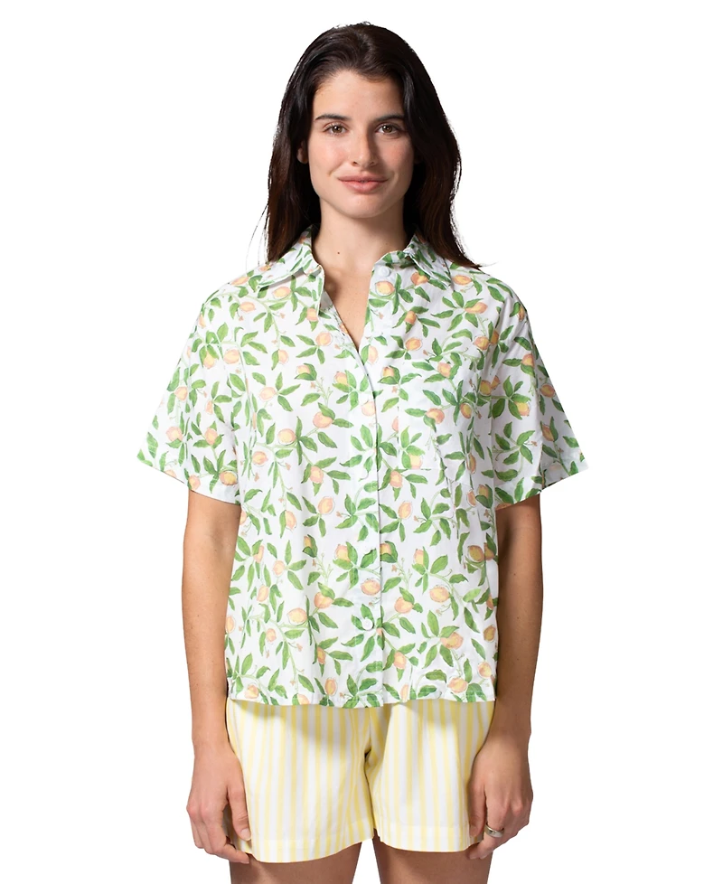 Hue Women's Cotton Voile Short-Sleeve Pajama Top