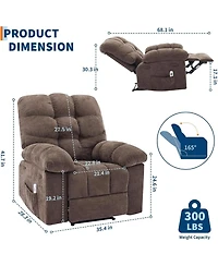 gaomon Recliner Chair, Wide Rocker Rocking Chair with Massage and Heat