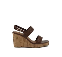 mohana quilted high wedge heel sandals