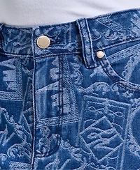 Karl Lagerfeld Paris Women's Printed Denim Pants