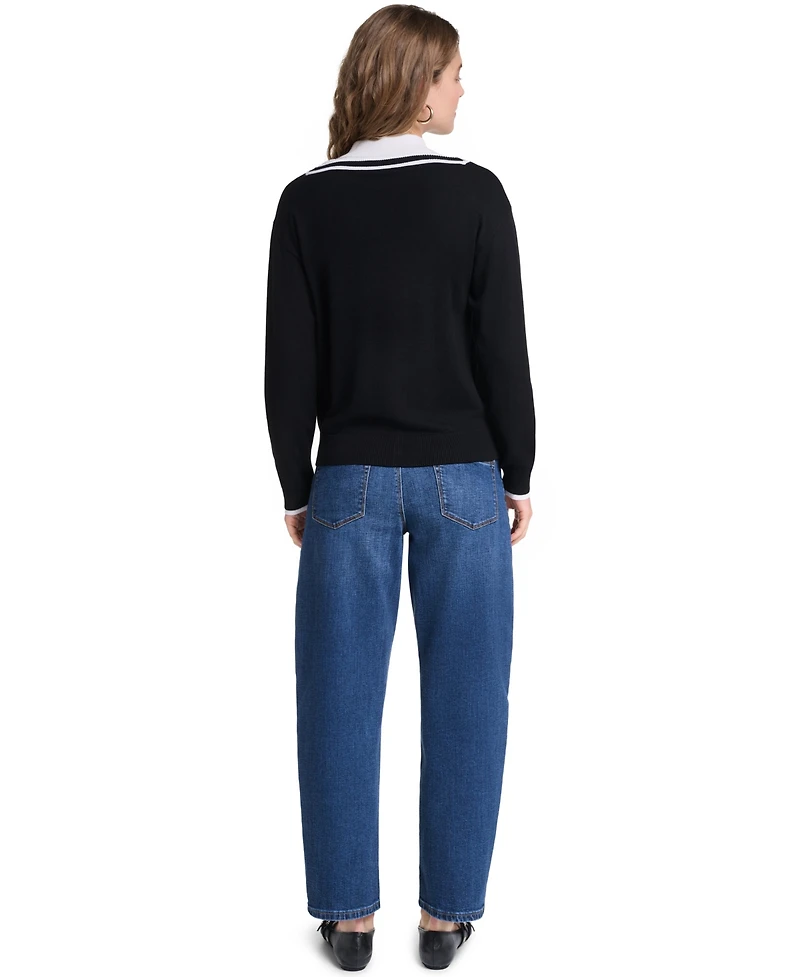 Karl Lagerfeld Paris Women's Twofer Collared Sweater