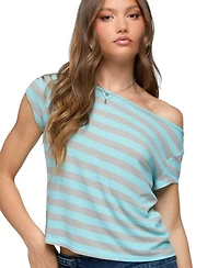 Edikted Women's Sandie Striped Off Shoulder Top