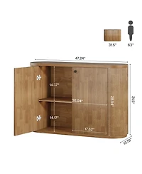 Tribesigns 47" Tv Stand for Tvs up to 55 Inches, Farmhouse Entertainment Center with Storage Cabinet, Wooden TV Media Console for Living Room, Bedroom